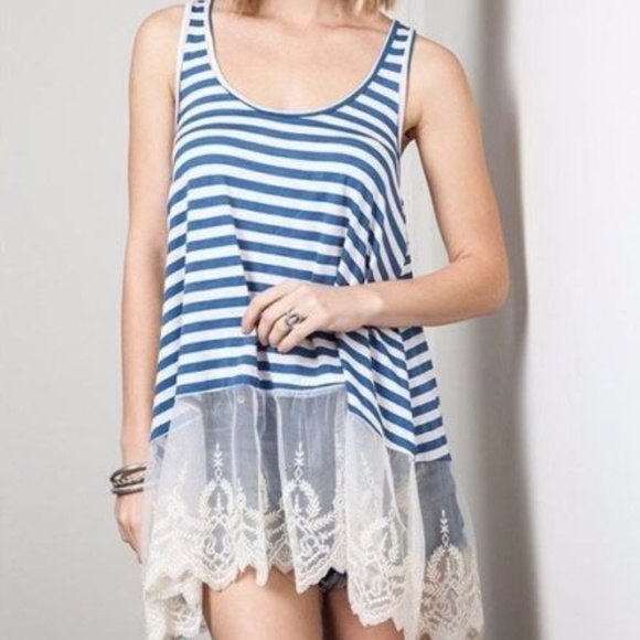 Large Tank Top Stripe Striped Tank Top - Picture 1 of 2